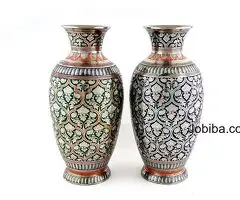Handcrafted Jaipuri Design Flower Vase- Brass Handicraft