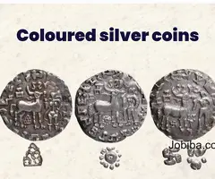 Coloured silver coins