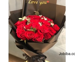 Shop Red Roses Bouquet Online in Bahrain: Fresh Flowers Delivery
