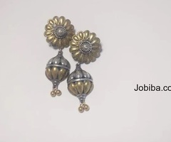 Buy oxidised dual tone earrings in Agra - Aakarshan