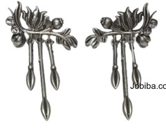Buy oxidised earring with lotus design in Agra - Aakarshan