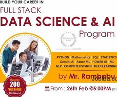 Free Demo On Full Stack Data Science & AI Program by Mr. Rambabu