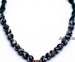 Green & white beads necklace with unique pandent in bangaluru - Akarshans