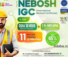 Pursue Nebosh IGC at 65% Offer advance your Career!